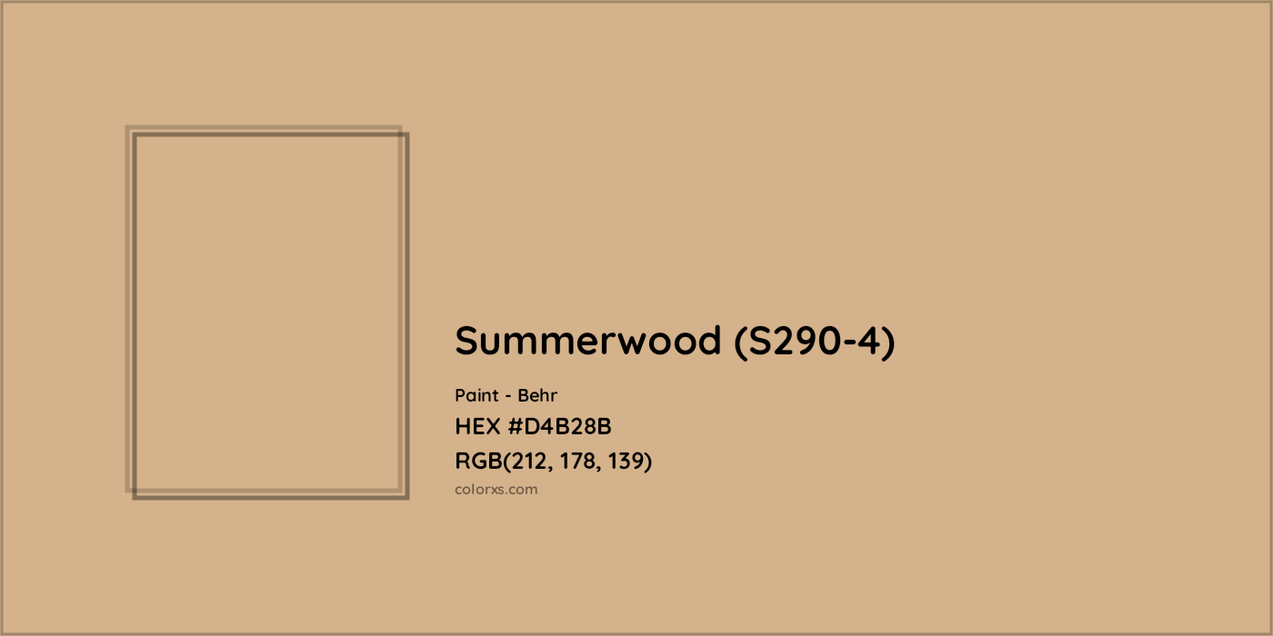 HEX #D4B28B Summerwood (S290-4) Paint Behr - Color Code