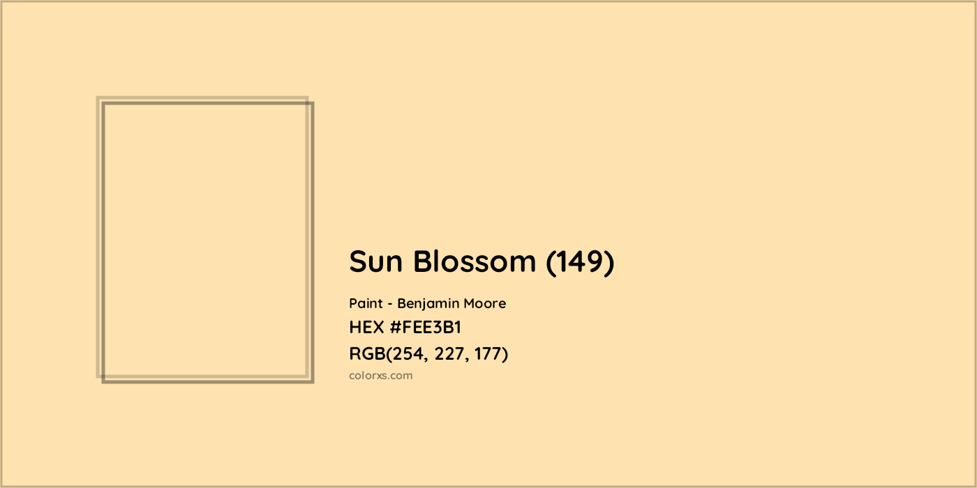 HEX #FEE3B1 Sun Blossom (149) Paint Benjamin Moore - Color Code