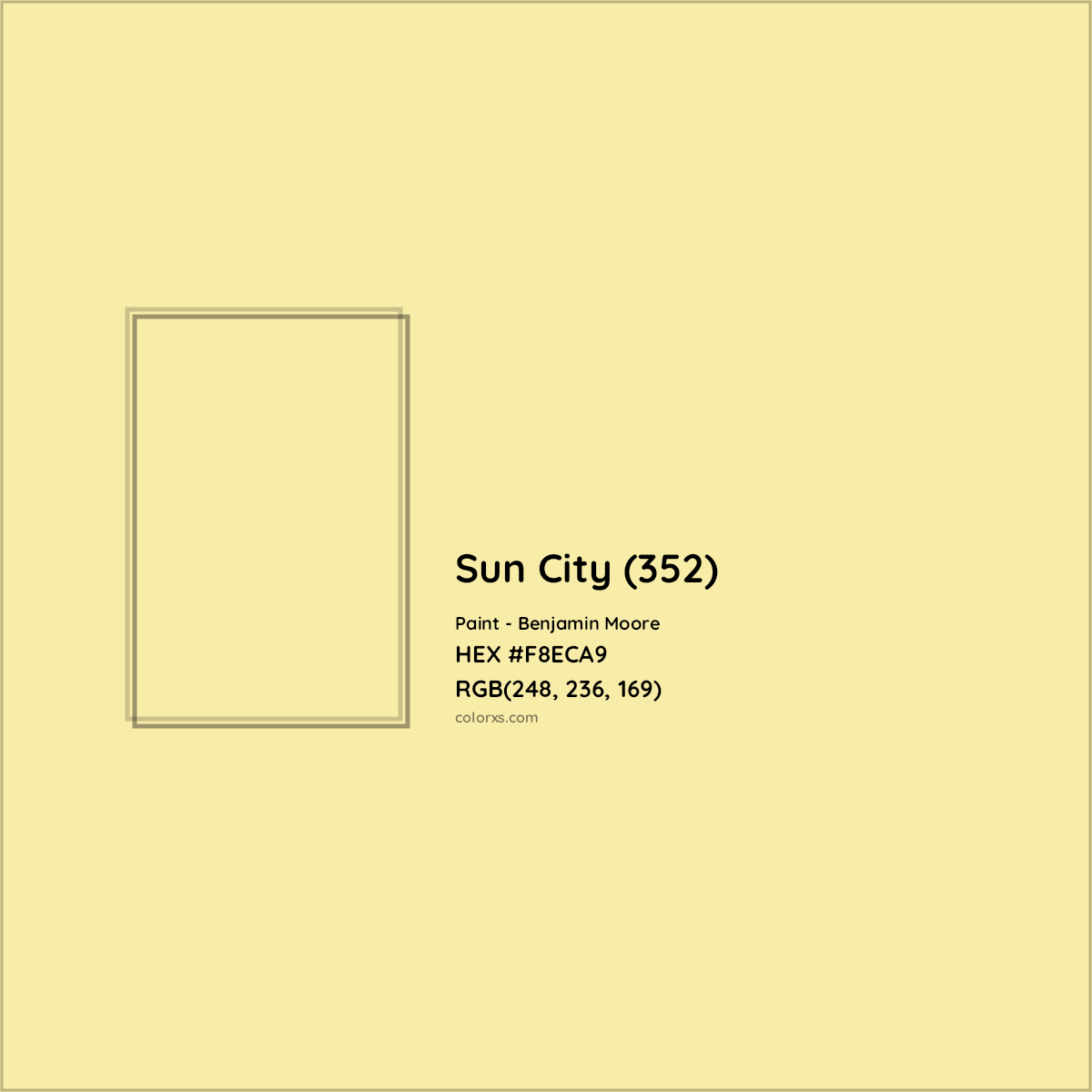 HEX #F8ECA9 Sun City (352) Paint Benjamin Moore - Color Code