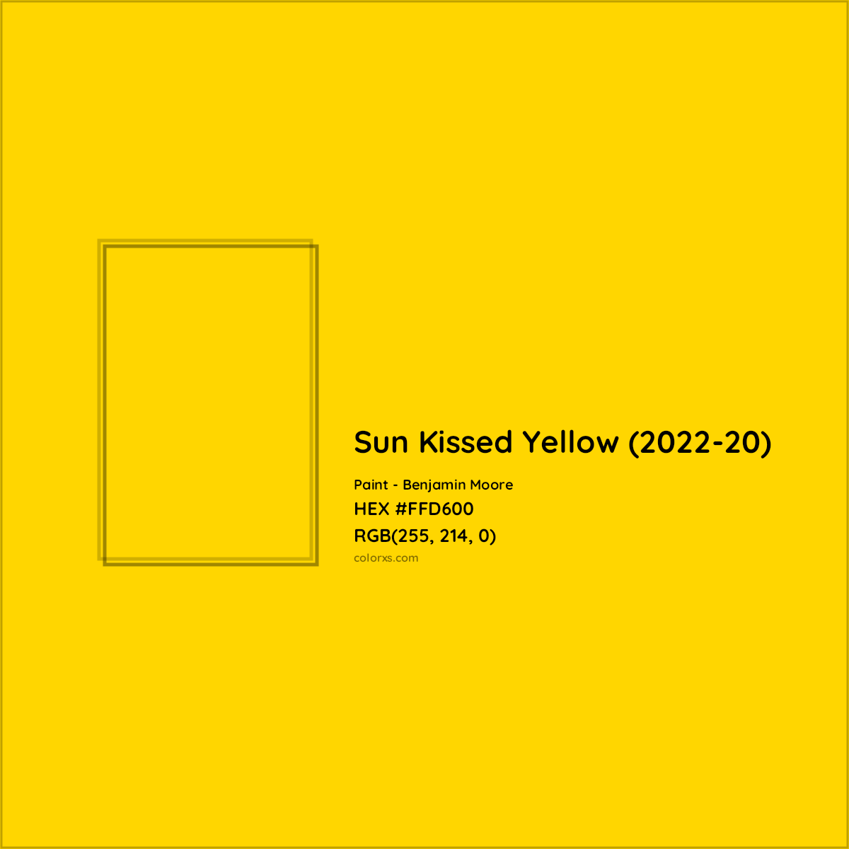 HEX #FFD600 Sun Kissed Yellow (2022-20) Paint Benjamin Moore - Color Code