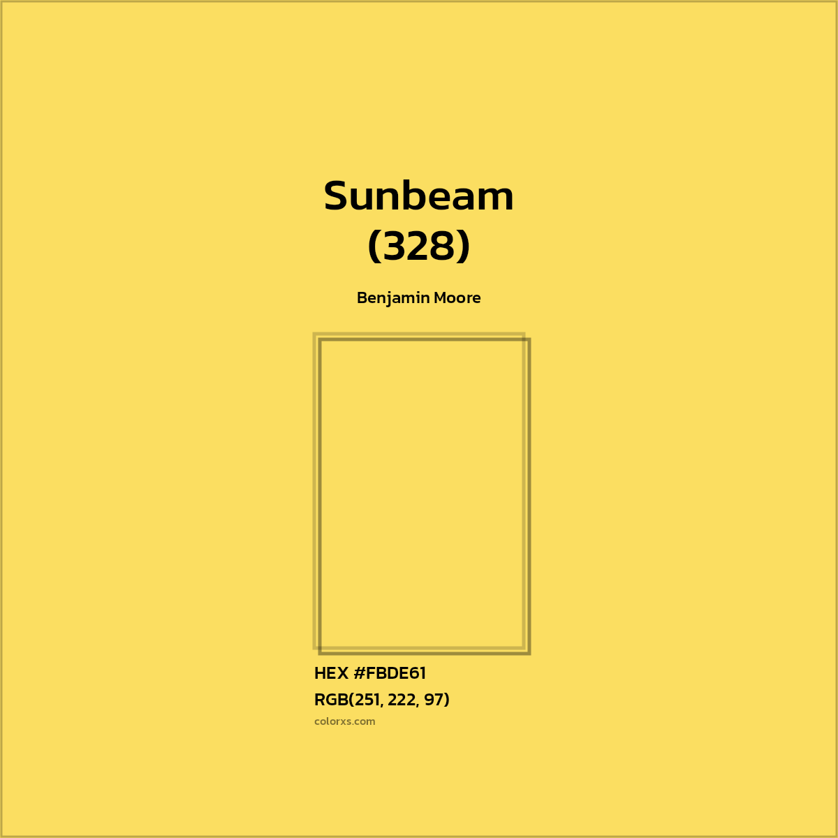 HEX #FBDE61 Sunbeam (328) Paint Benjamin Moore - Color Code
