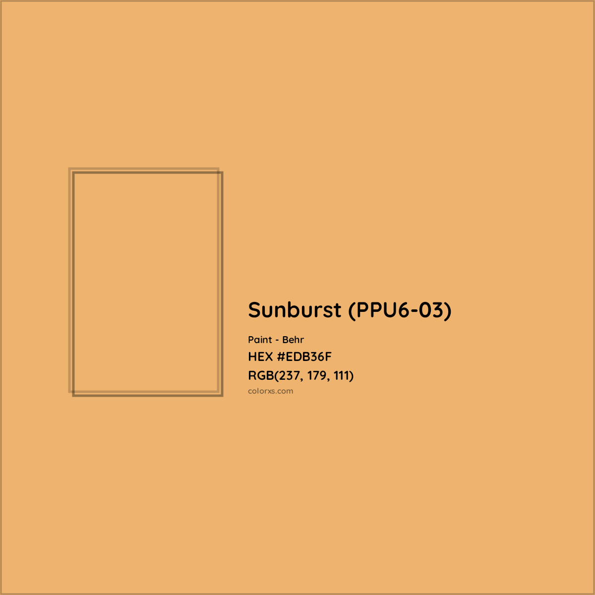 HEX #EDB36F Sunburst (PPU6-03) Paint Behr - Color Code