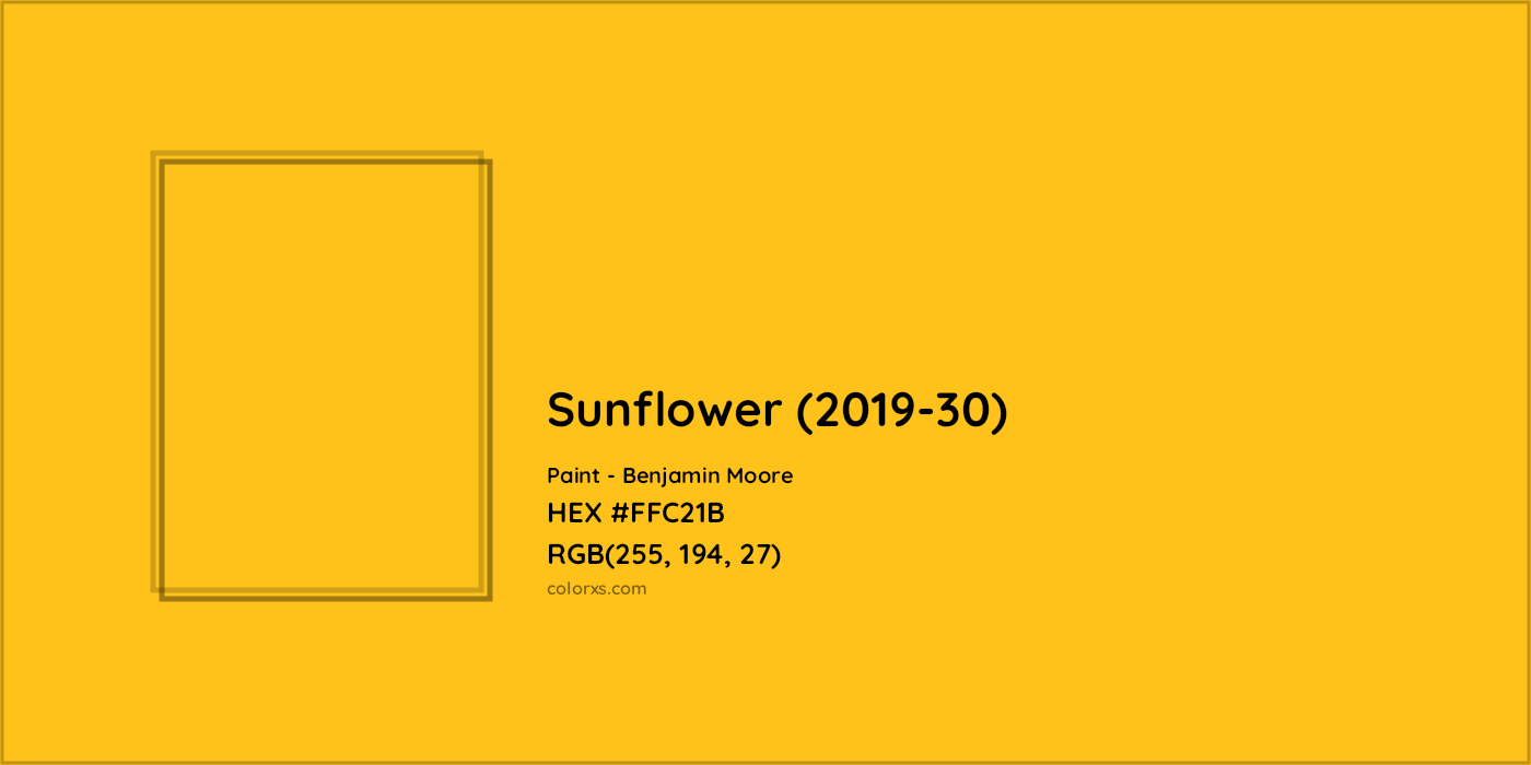 HEX #FFC21B Sunflower (2019-30) Paint Benjamin Moore - Color Code