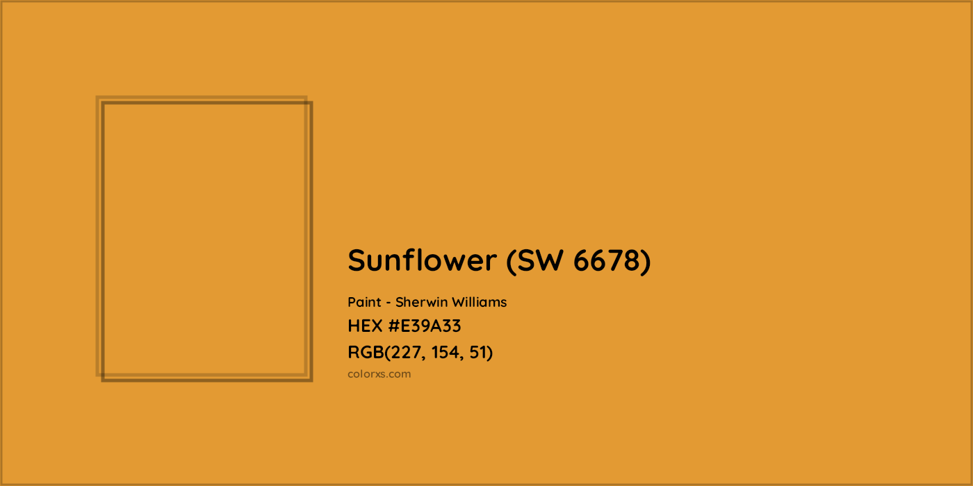 HEX #E39A33 Sunflower (SW 6678) Paint Sherwin Williams - Color Code