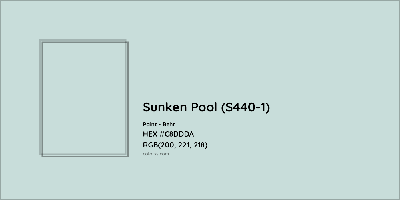 HEX #C8DDDA Sunken Pool (S440-1) Paint Behr - Color Code