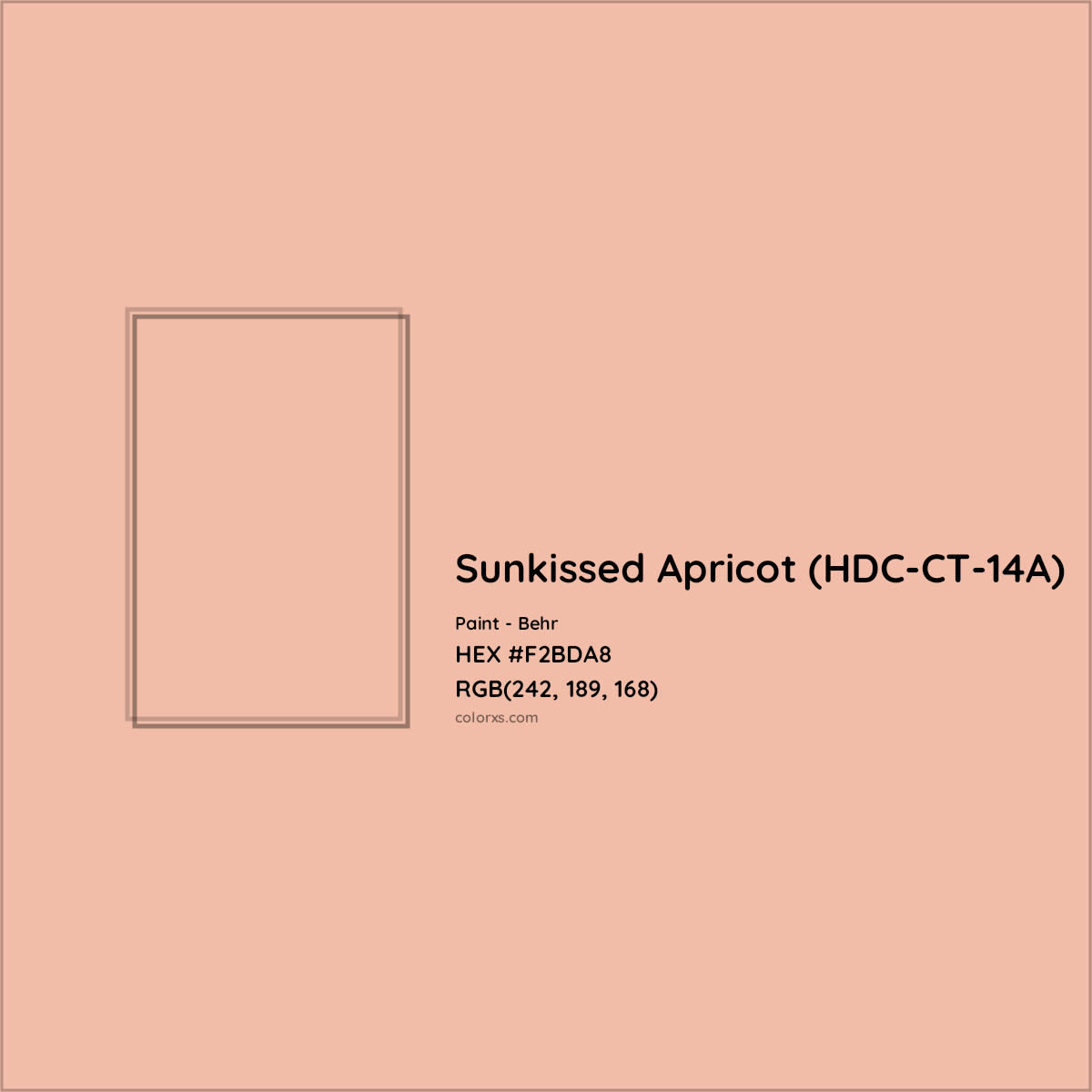 HEX #F2BDA8 Sunkissed Apricot (HDC-CT-14A) Paint Behr - Color Code