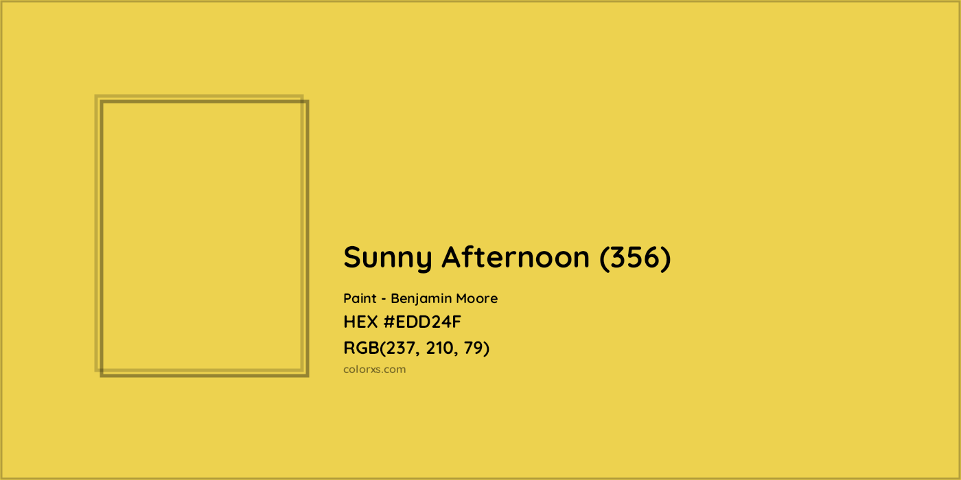 HEX #EDD24F Sunny Afternoon (356) Paint Benjamin Moore - Color Code