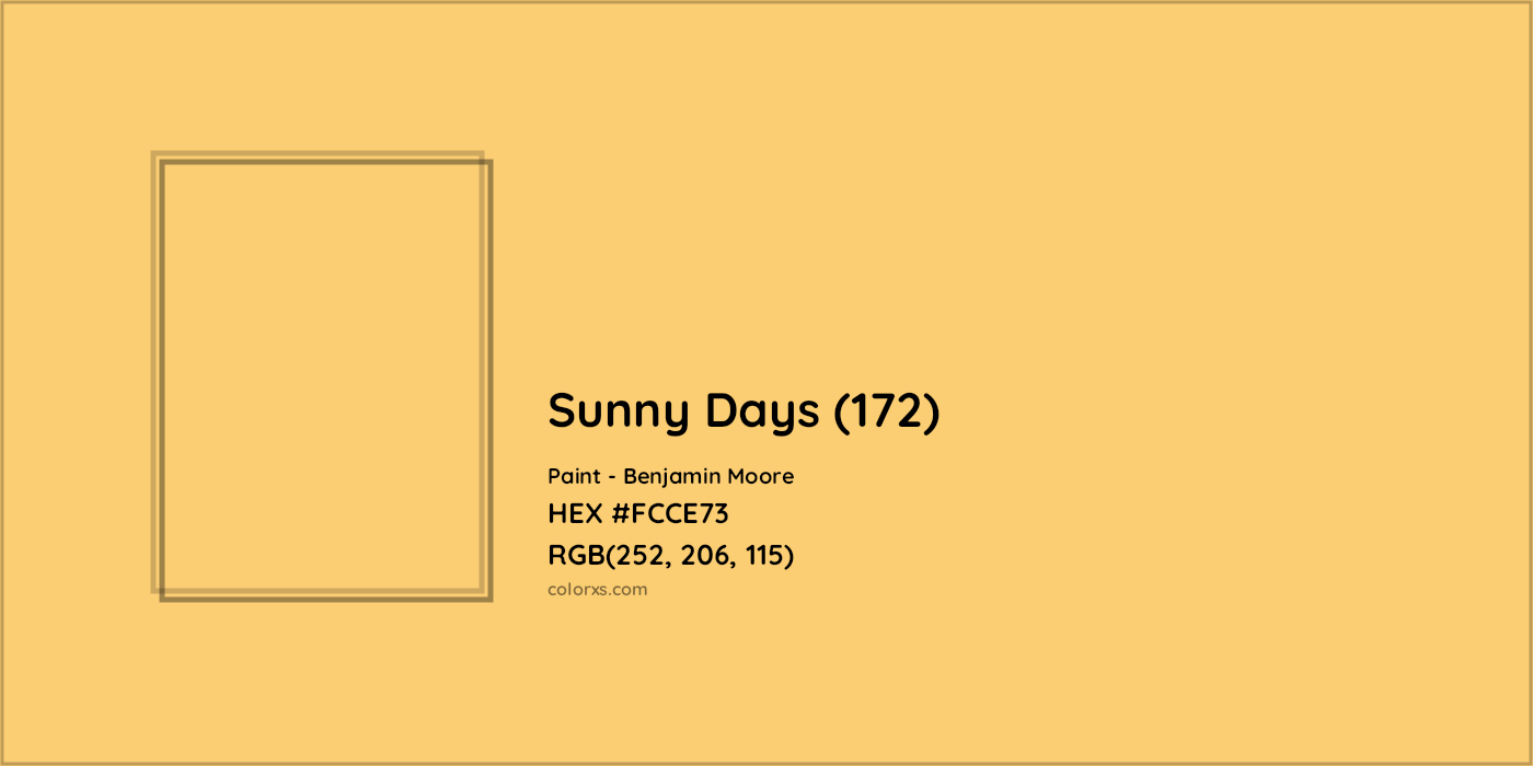 HEX #FCCE73 Sunny Days (172) Paint Benjamin Moore - Color Code