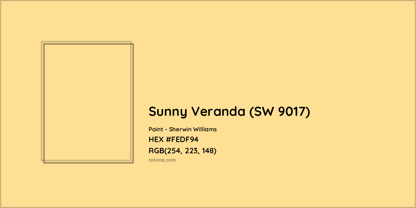HEX #FEDF94 Sunny Veranda (SW 9017) Paint Sherwin Williams - Color Code