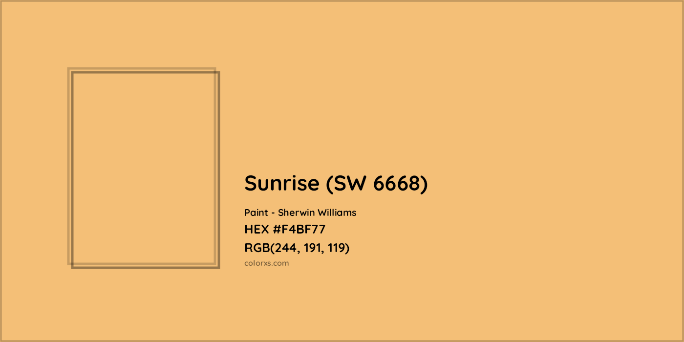 HEX #F4BF77 Sunrise (SW 6668) Paint Sherwin Williams - Color Code