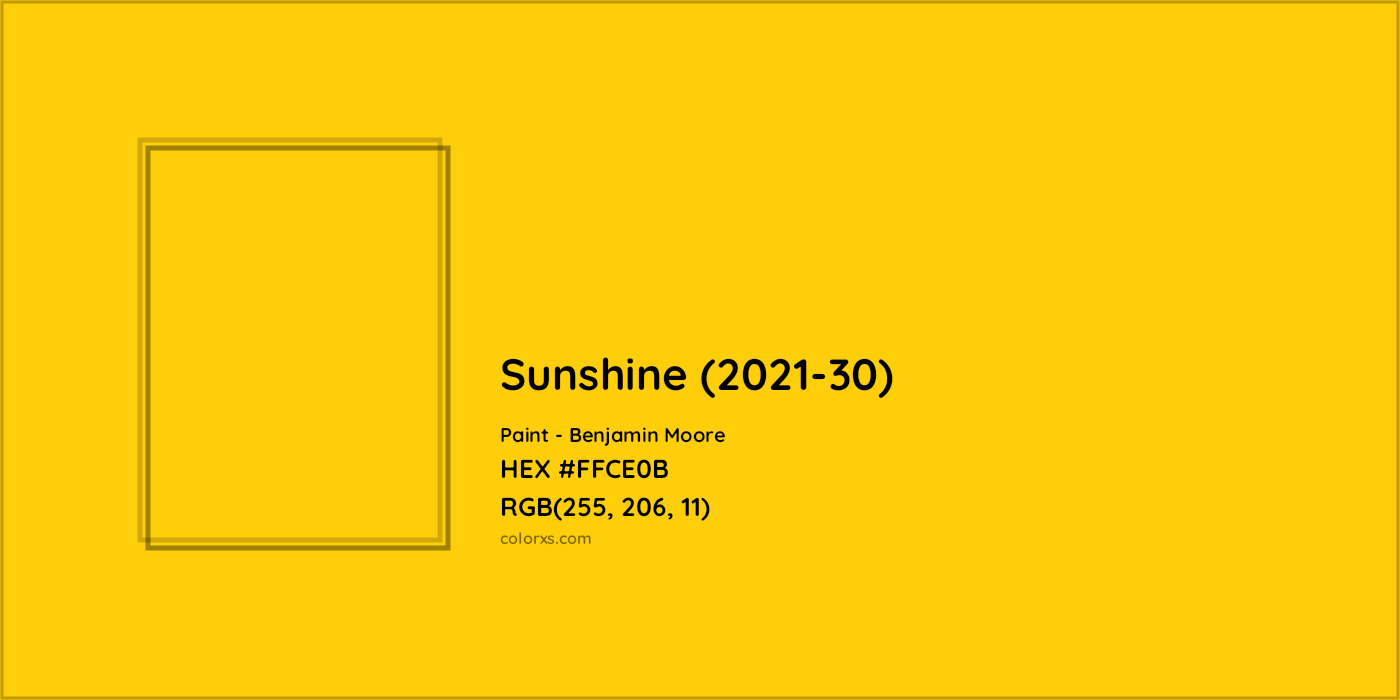HEX #FFCE0B Sunshine (2021-30) Paint Benjamin Moore - Color Code