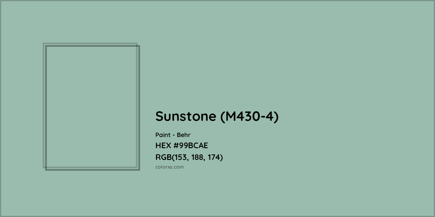 HEX #99BCAE Sunstone (M430-4) Paint Behr - Color Code