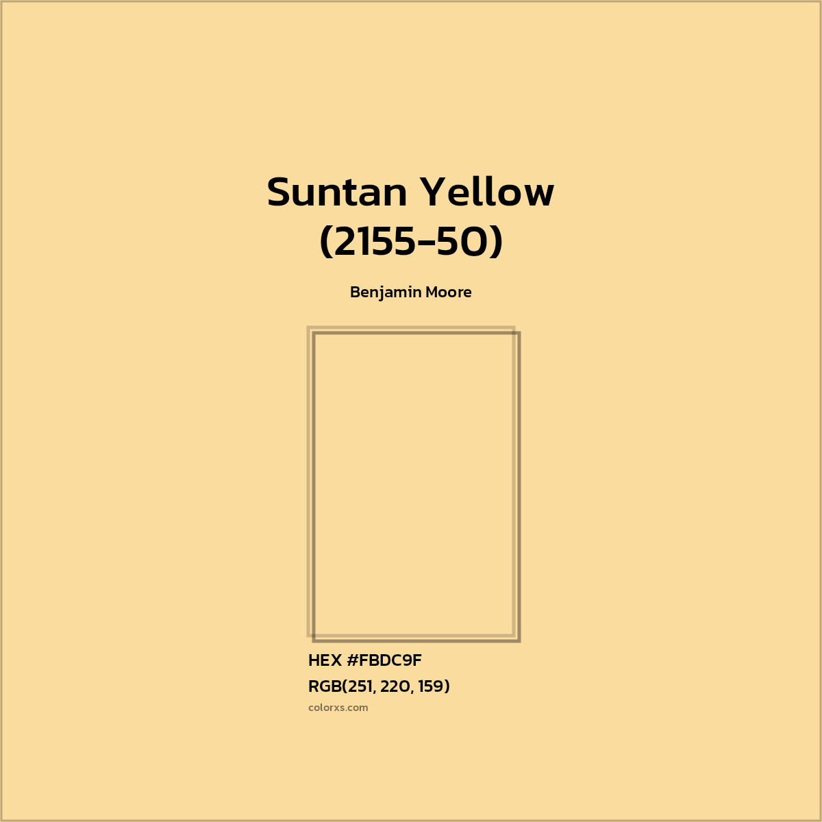 HEX #FBDC9F Suntan Yellow (2155-50) Paint Benjamin Moore - Color Code