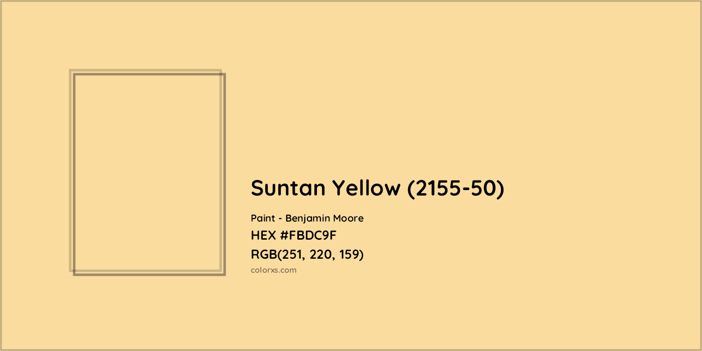 HEX #FBDC9F Suntan Yellow (2155-50) Paint Benjamin Moore - Color Code