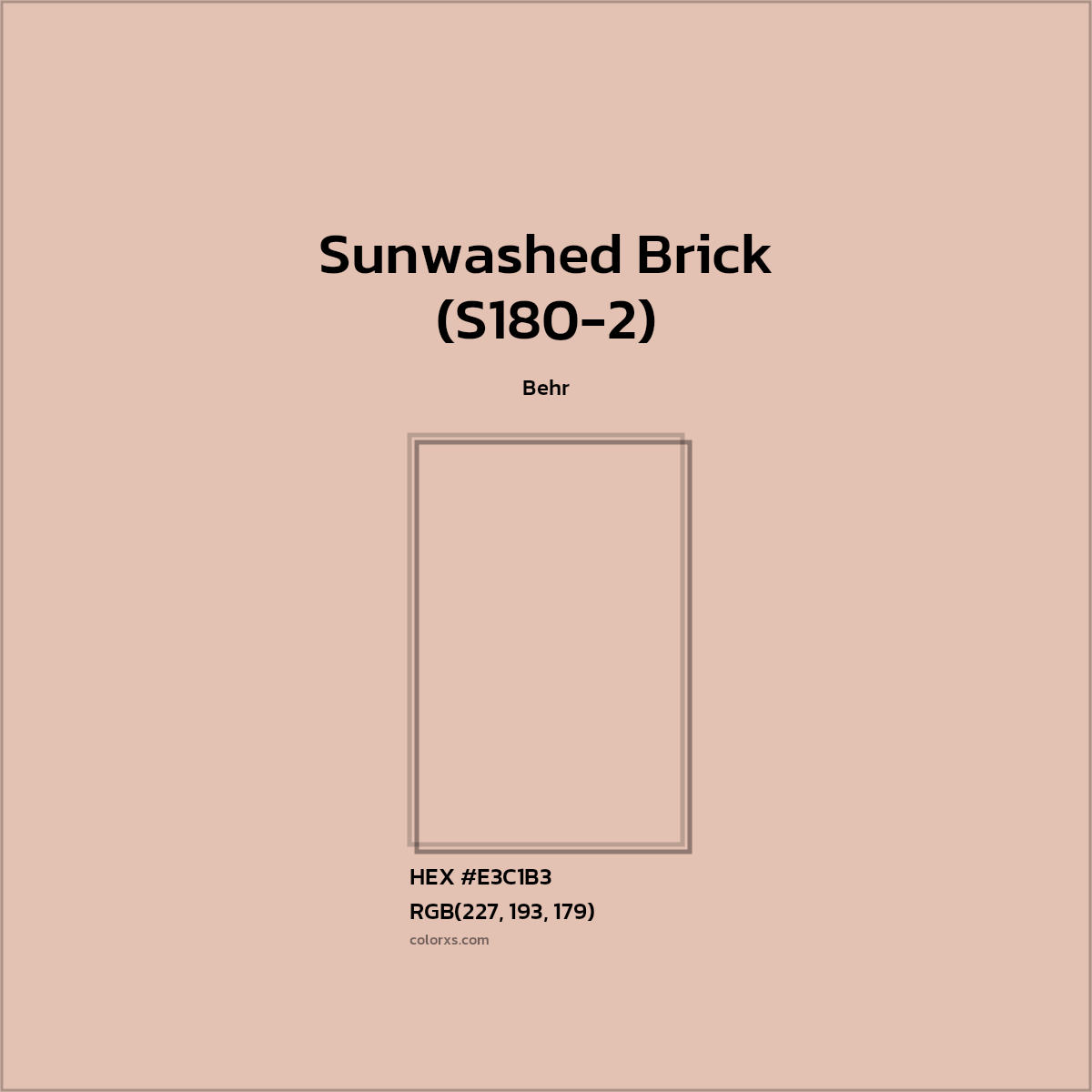 HEX #E3C1B3 Sunwashed Brick (S180-2) Paint Behr - Color Code