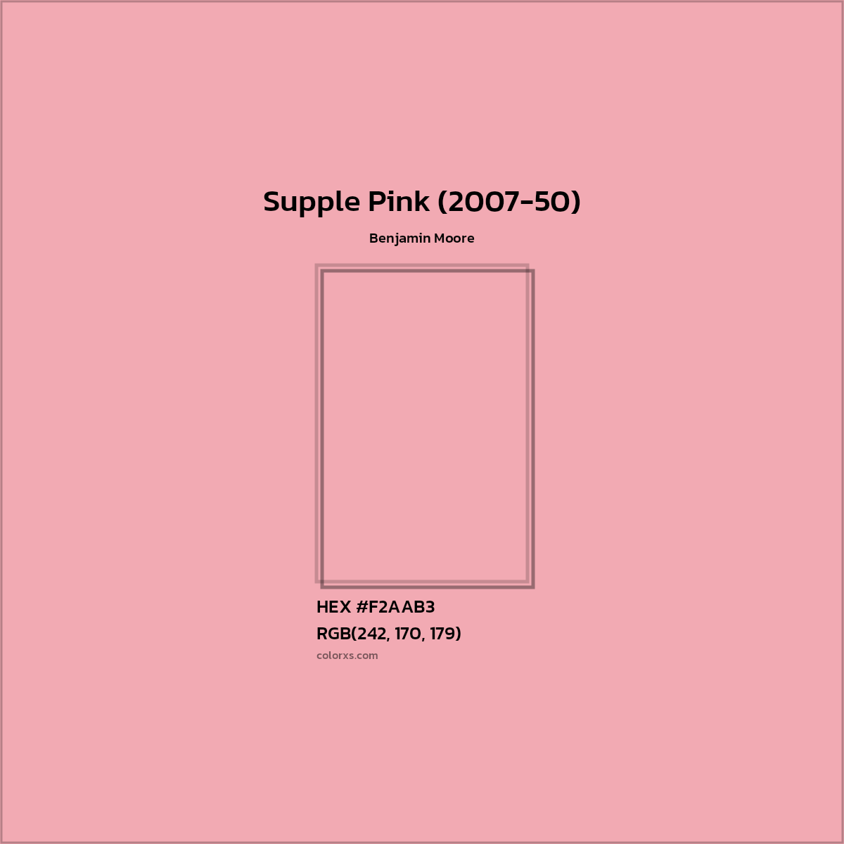 HEX #F2AAB3 Supple Pink (2007-50) Paint Benjamin Moore - Color Code