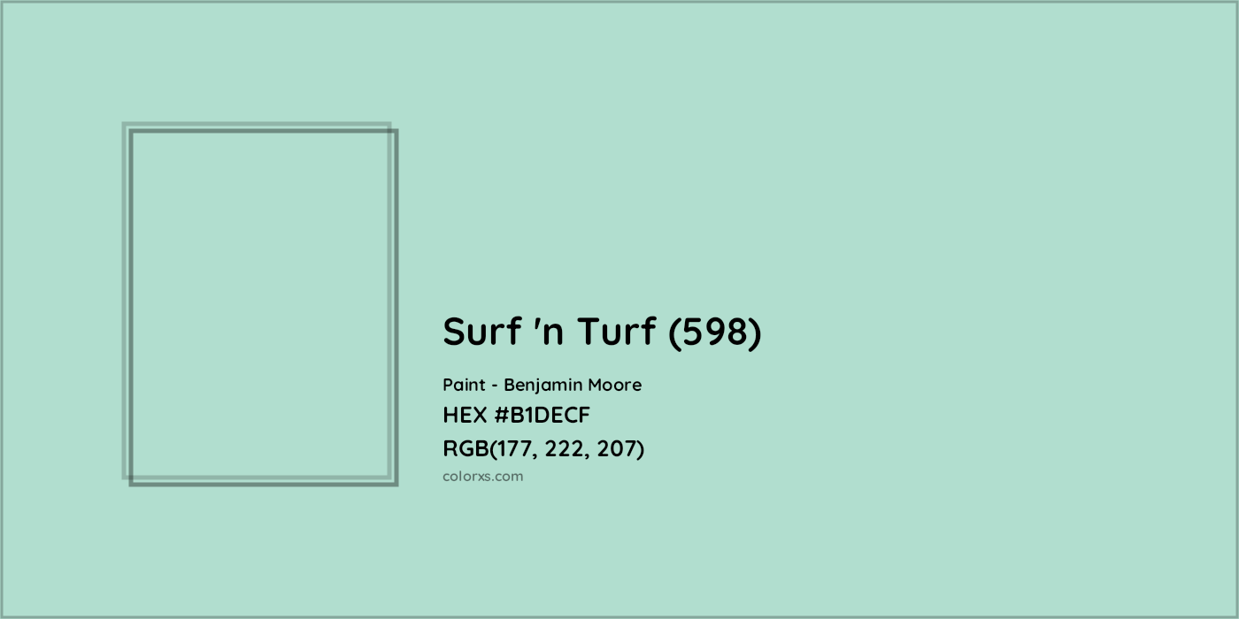 HEX #B1DECF Surf 'n Turf (598) Paint Benjamin Moore - Color Code