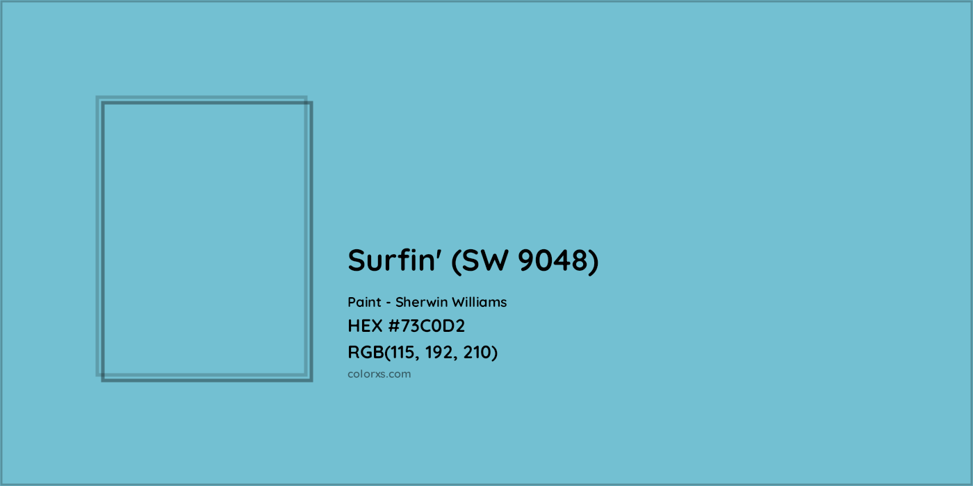 HEX #73C0D2 Surfin' (SW 9048) Paint Sherwin Williams - Color Code