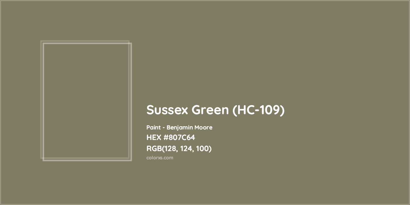 HEX #807C64 Sussex Green (HC-109) Paint Benjamin Moore - Color Code