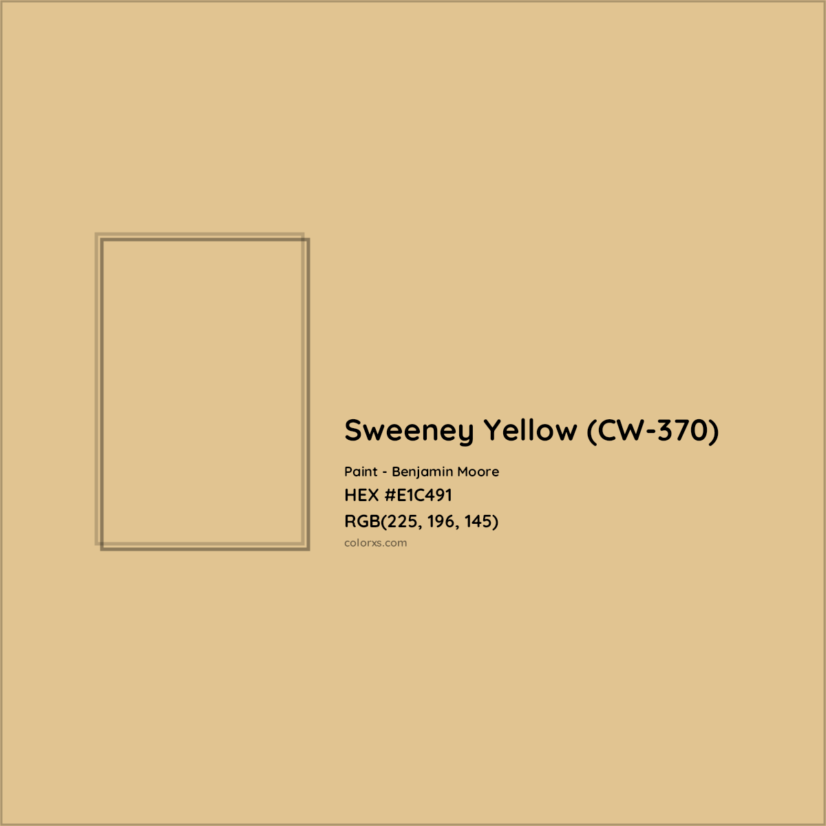 HEX #E1C491 Sweeney Yellow (CW-370) Paint Benjamin Moore - Color Code