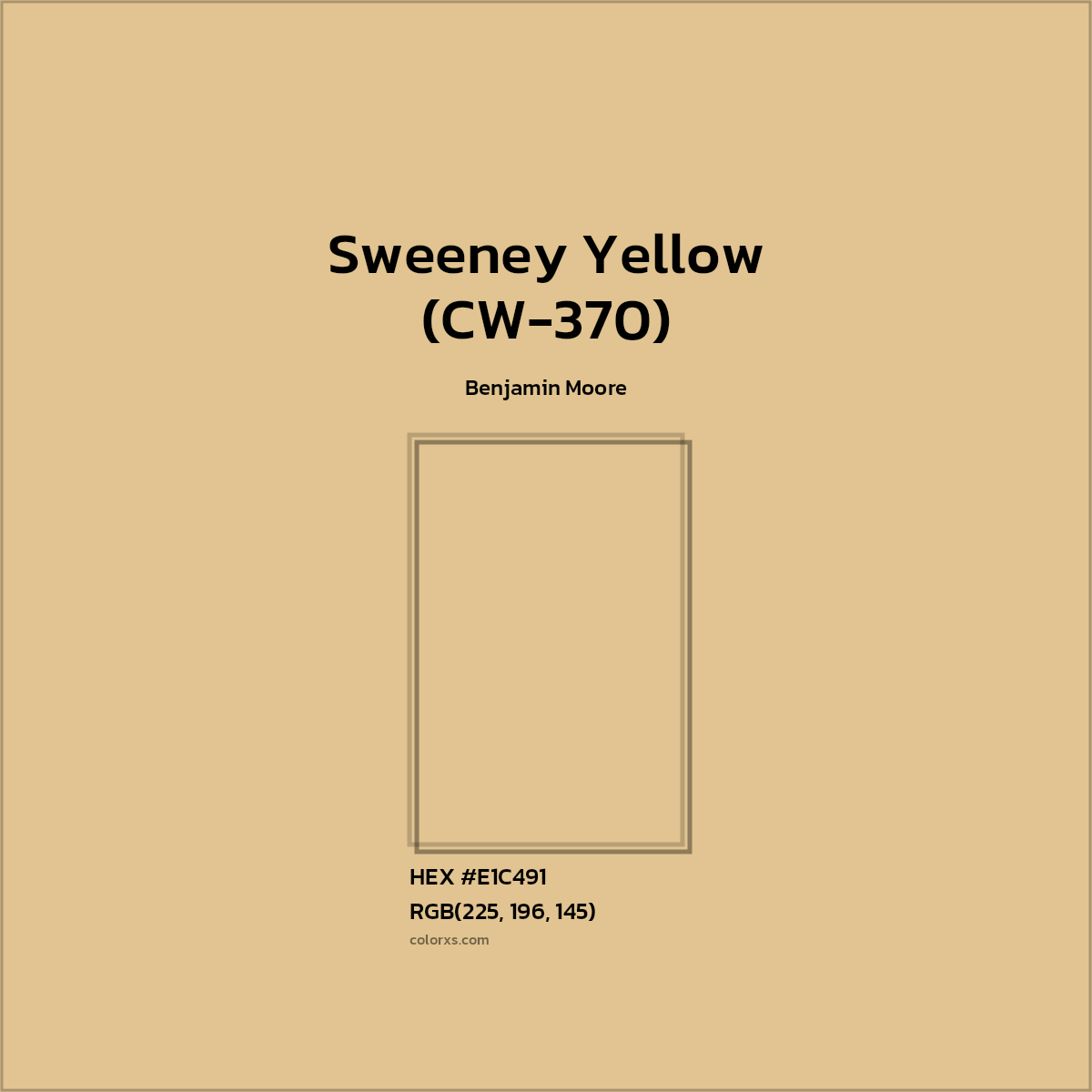HEX #E1C491 Sweeney Yellow (CW-370) Paint Benjamin Moore - Color Code