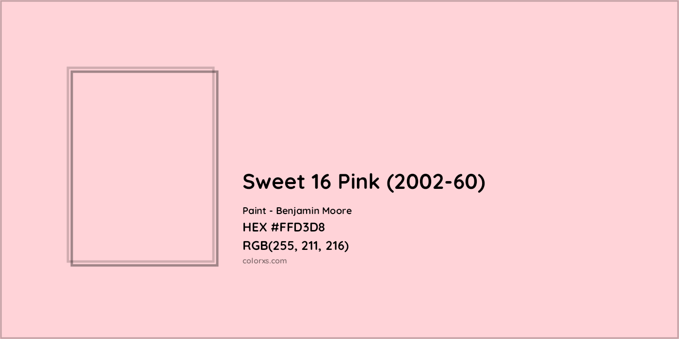 HEX #FFD3D8 Sweet 16 Pink (2002-60) Paint Benjamin Moore - Color Code