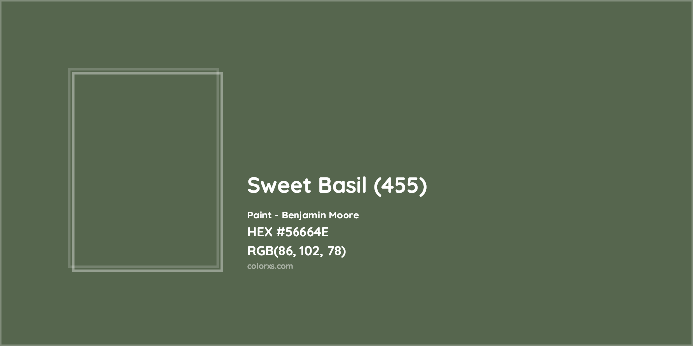 HEX #56664E Sweet Basil (455) Paint Benjamin Moore - Color Code