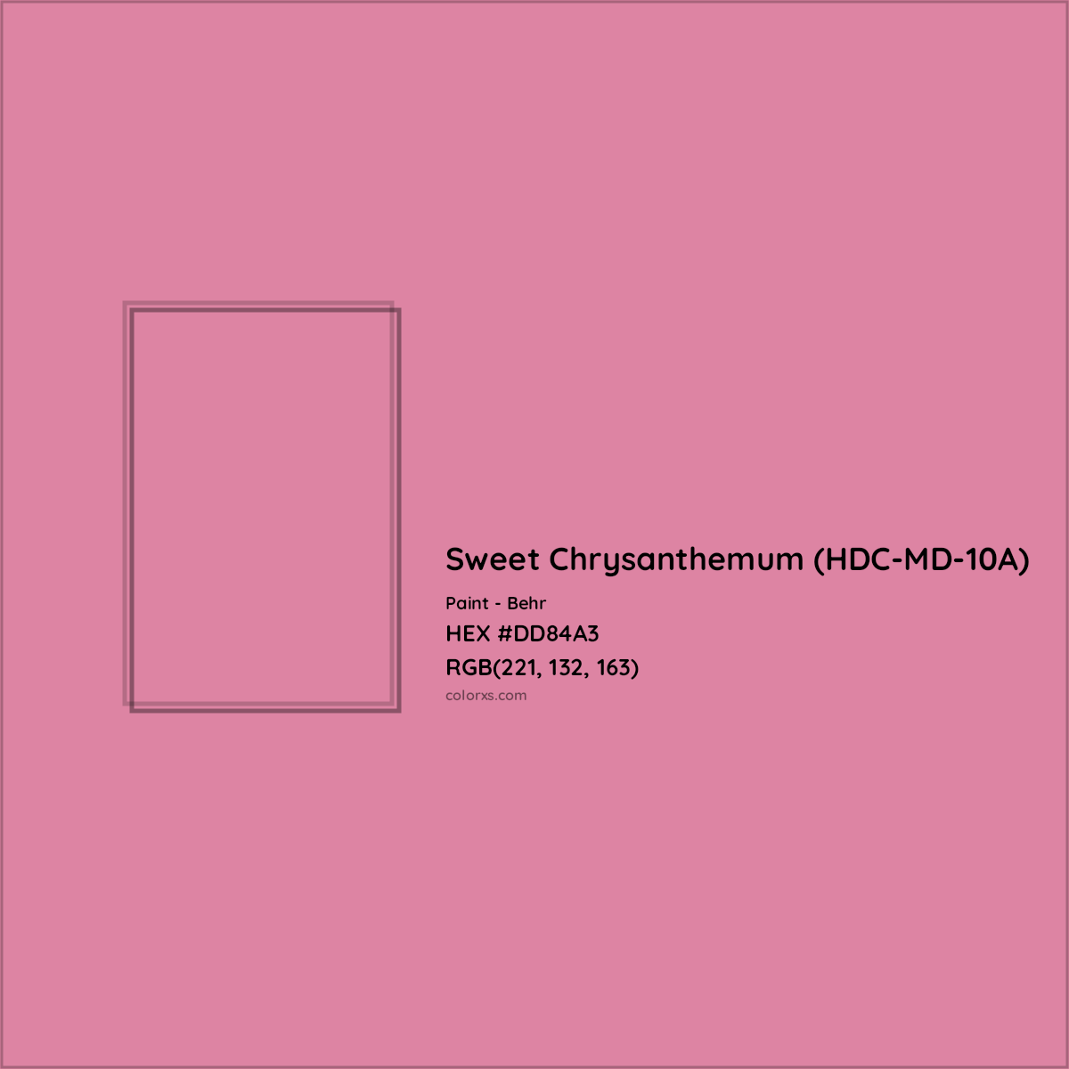 HEX #DD84A3 Sweet Chrysanthemum (HDC-MD-10A) Paint Behr - Color Code