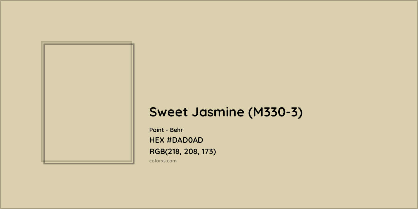 HEX #DAD0AD Sweet Jasmine (M330-3) Paint Behr - Color Code