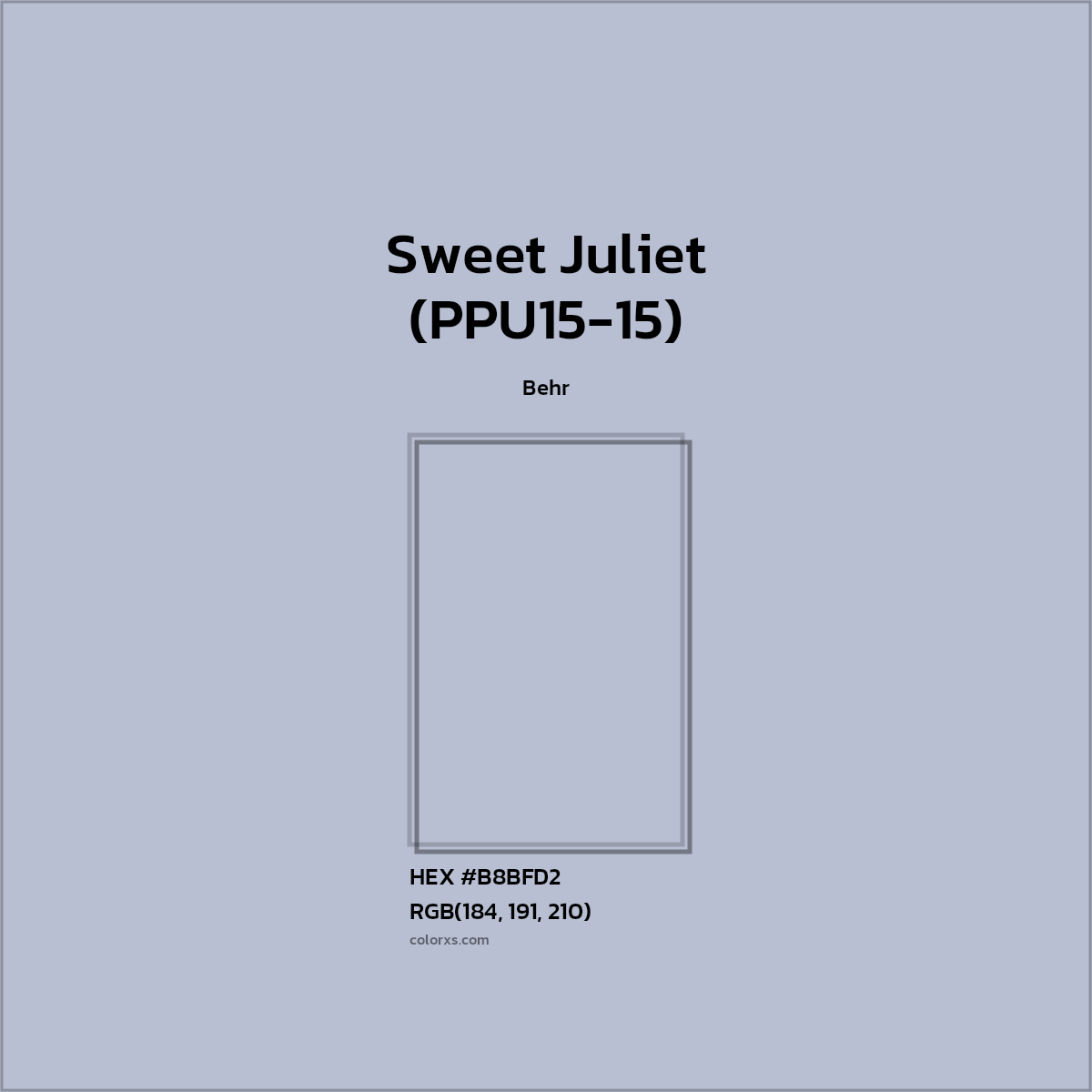 HEX #B8BFD2 Sweet Juliet (PPU15-15) Paint Behr - Color Code