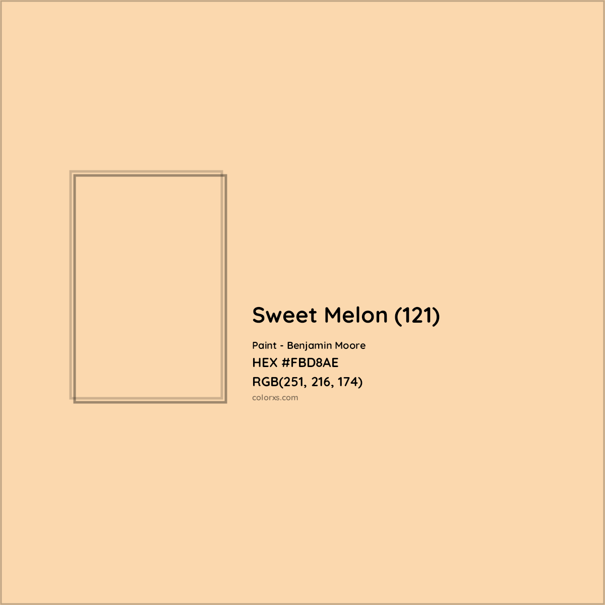 HEX #FBD8AE Sweet Melon (121) Paint Benjamin Moore - Color Code