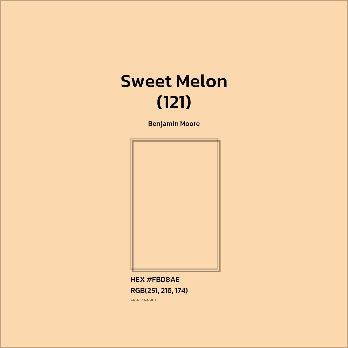HEX #FBD8AE Sweet Melon (121) Paint Benjamin Moore - Color Code