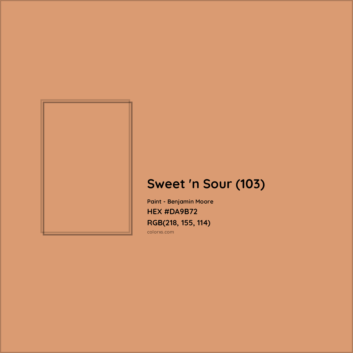 HEX #DA9B72 Sweet 'n Sour (103) Paint Benjamin Moore - Color Code