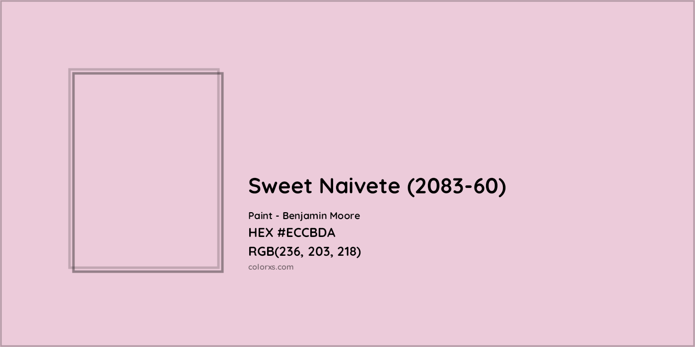 HEX #ECCBDA Sweet Naivete (2083-60) Paint Benjamin Moore - Color Code