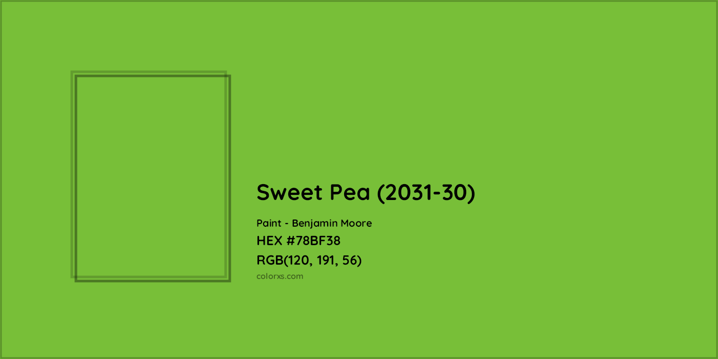 HEX #78BF38 Sweet Pea (2031-30) Paint Benjamin Moore - Color Code