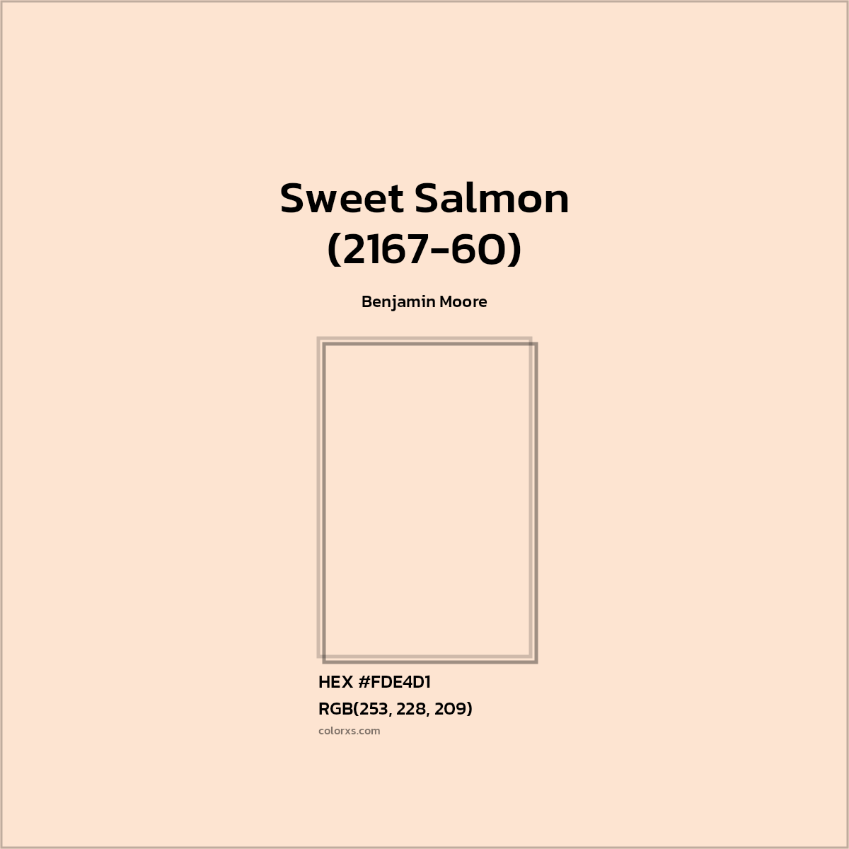 HEX #FDE4D1 Sweet Salmon (2167-60) Paint Benjamin Moore - Color Code