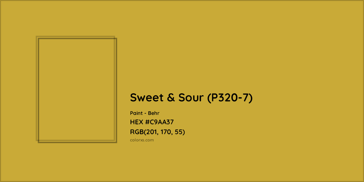 HEX #C9AA37 Sweet & Sour (P320-7) Paint Behr - Color Code