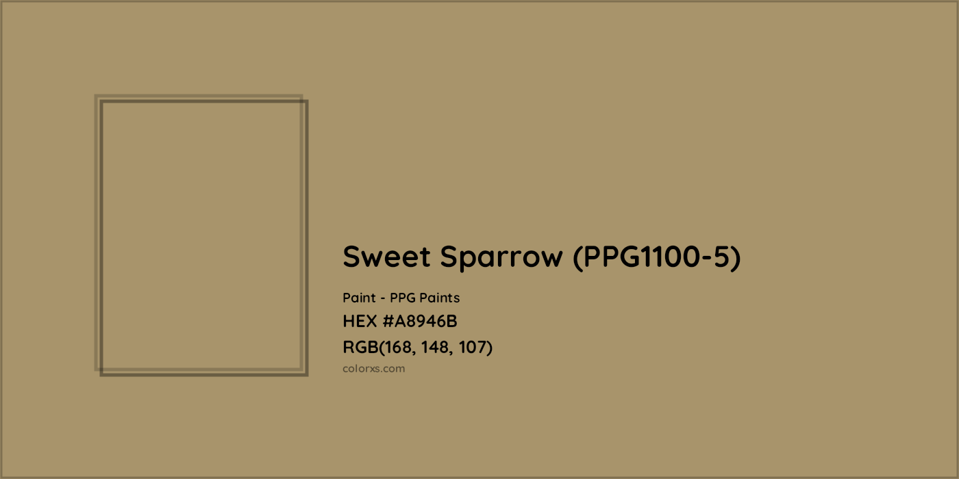 HEX #A8946B Sweet Sparrow (PPG1100-5) Paint PPG Paints - Color Code