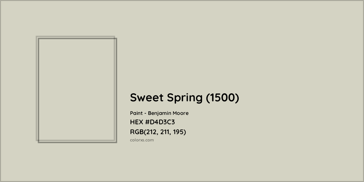 HEX #D4D3C3 Sweet Spring (1500) Paint Benjamin Moore - Color Code