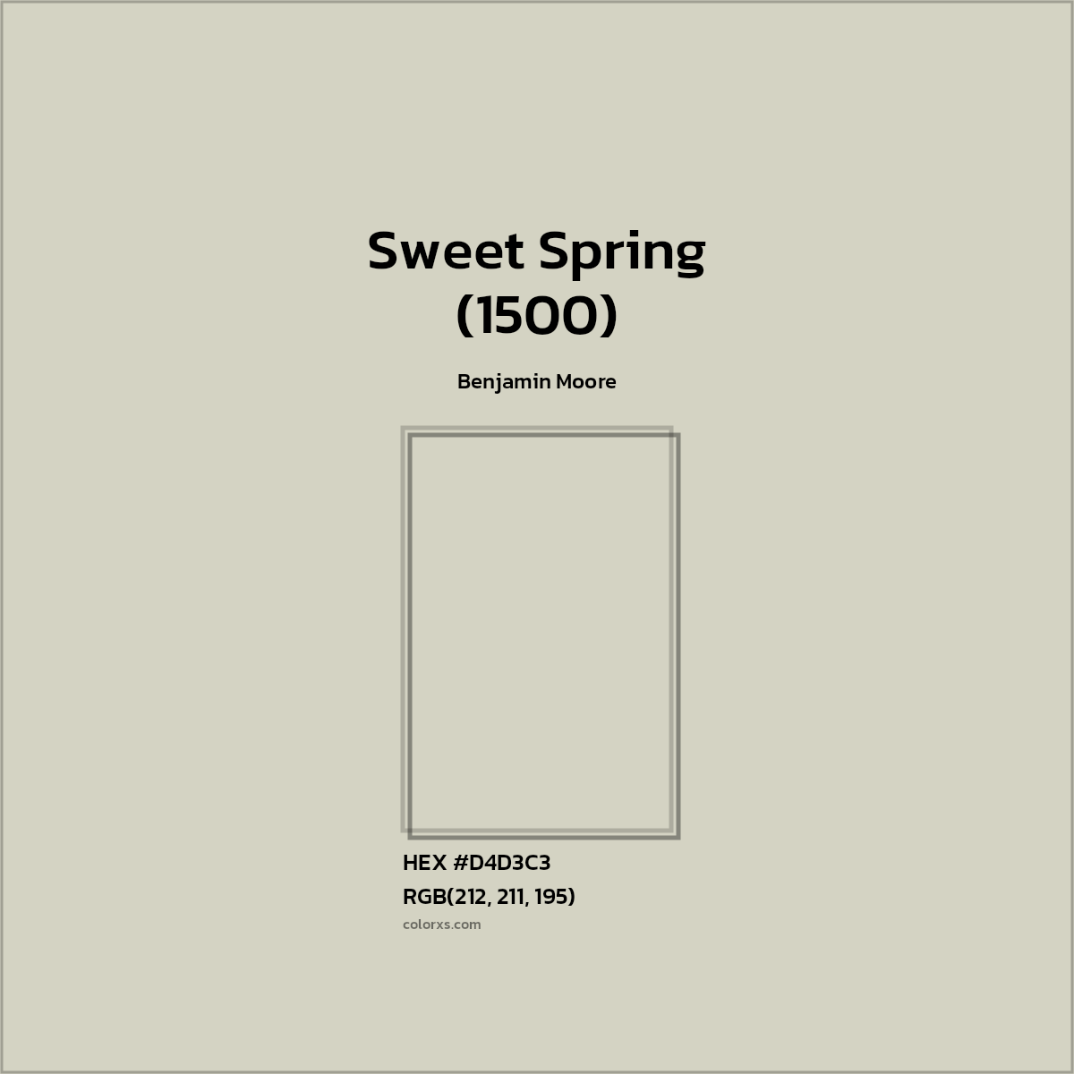 HEX #D4D3C3 Sweet Spring (1500) Paint Benjamin Moore - Color Code