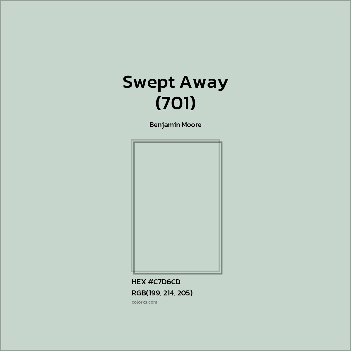 HEX #C7D6CD Swept Away (701) Paint Benjamin Moore - Color Code
