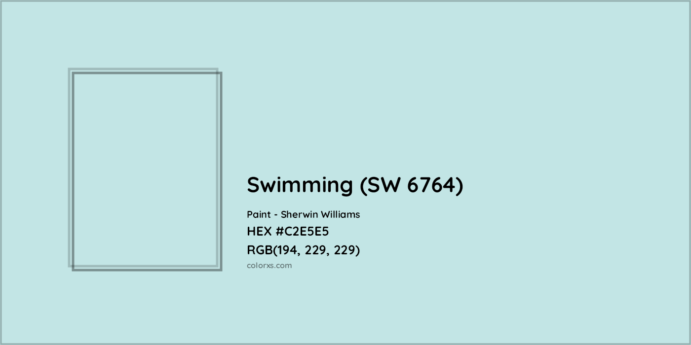HEX #C2E5E5 Swimming (SW 6764) Paint Sherwin Williams - Color Code