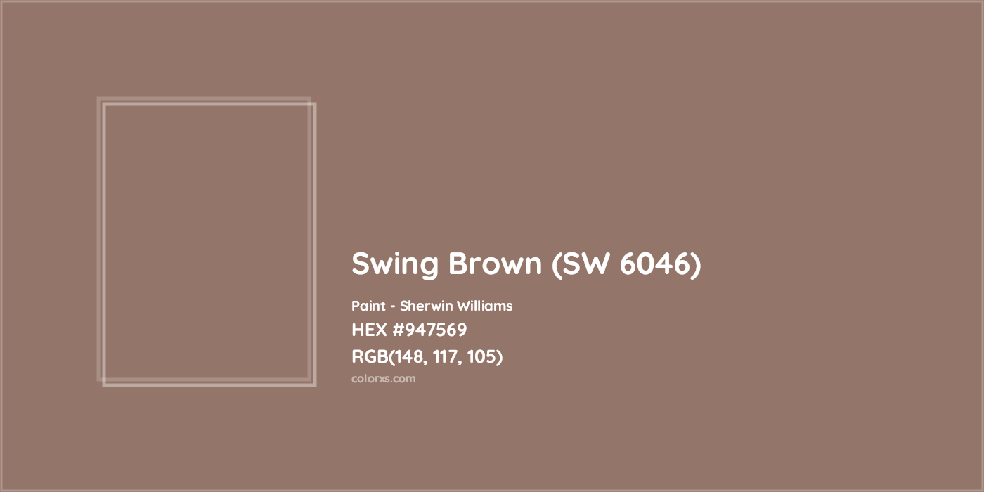 HEX #947569 Swing Brown (SW 6046) Paint Sherwin Williams - Color Code