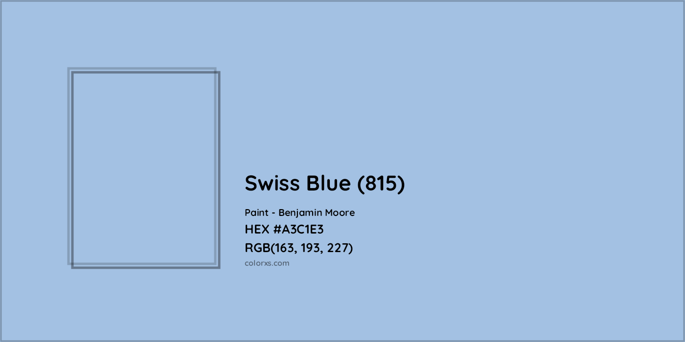 HEX #A3C1E3 Swiss Blue (815) Paint Benjamin Moore - Color Code