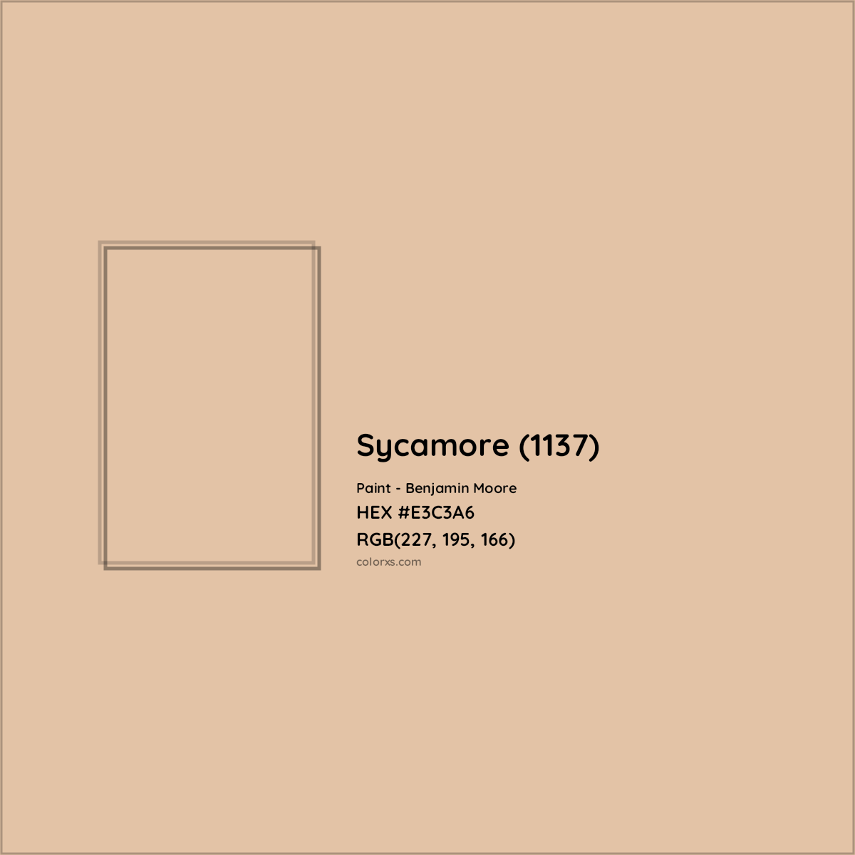 HEX #E3C3A6 Sycamore (1137) Paint Benjamin Moore - Color Code