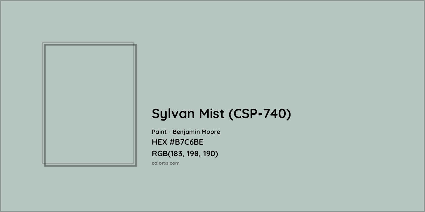 HEX #B7C6BE Sylvan Mist (CSP-740) Paint Benjamin Moore - Color Code