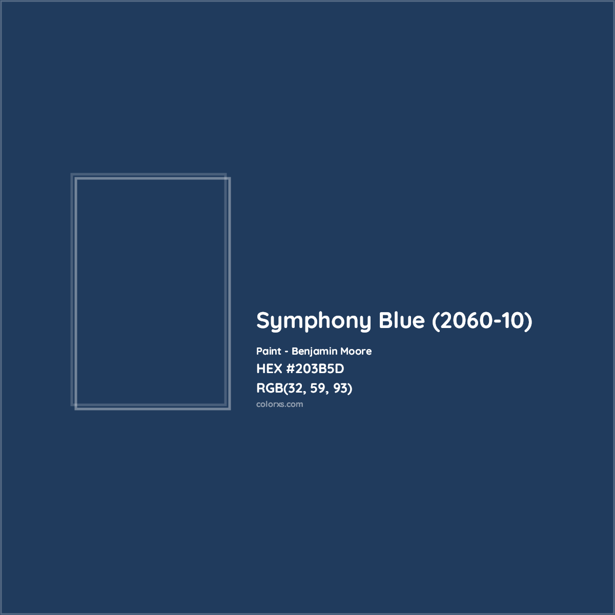 HEX #203B5D Symphony Blue (2060-10) Paint Benjamin Moore - Color Code