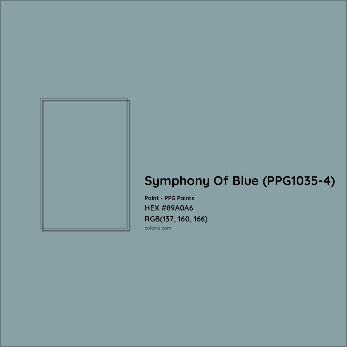 HEX #89A0A6 Symphony Of Blue (PPG1035-4) Paint PPG Paints - Color Code