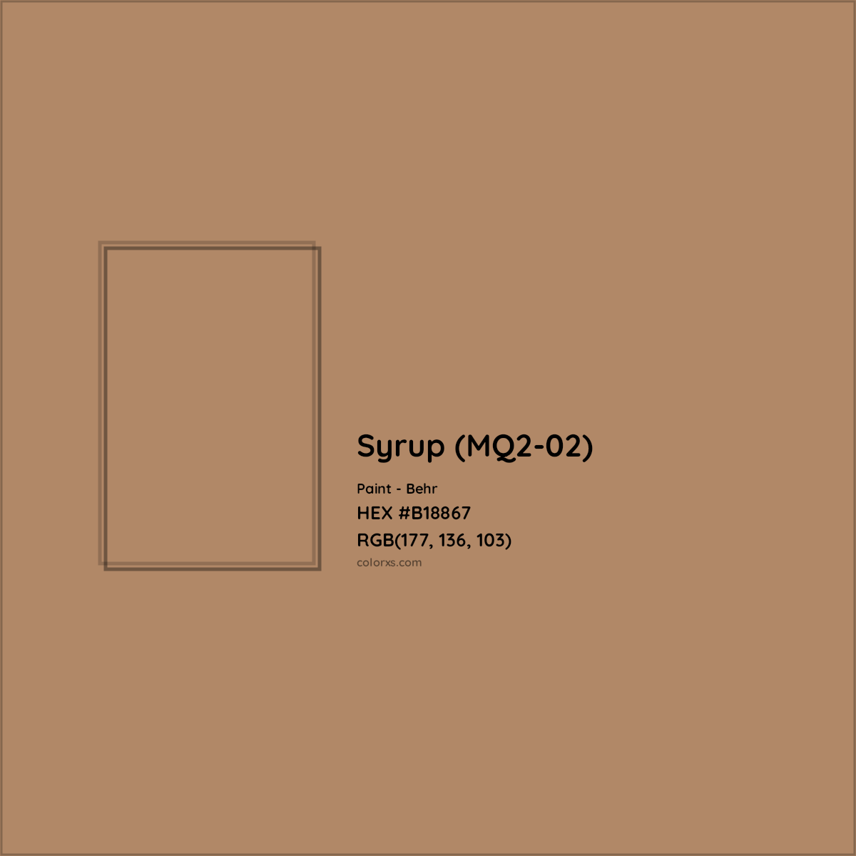 HEX #B18867 Syrup (MQ2-02) Paint Behr - Color Code