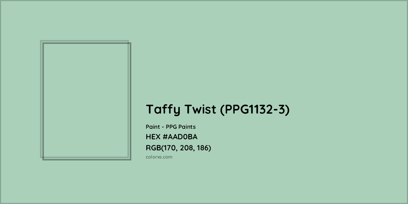 HEX #AAD0BA Taffy Twist (PPG1132-3) Paint PPG Paints - Color Code